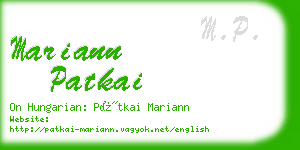 mariann patkai business card